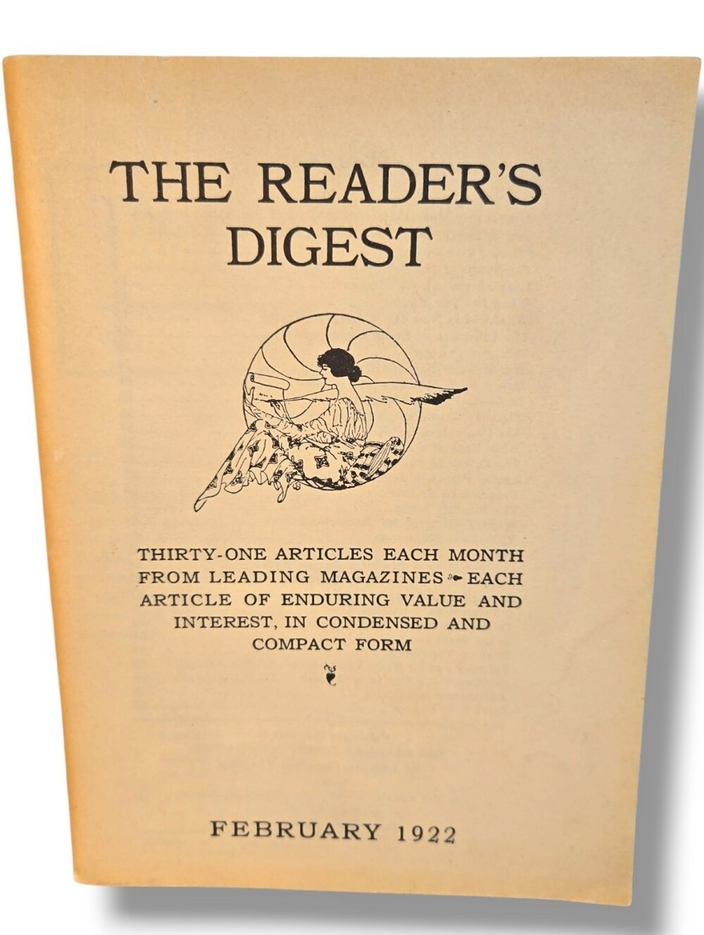 1922 THE READER'S DIGEST February 1922 Original Paper Magazine VG